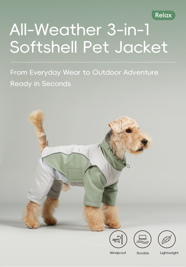 All-Weather 3-in-1 Softshell Pet Jacket