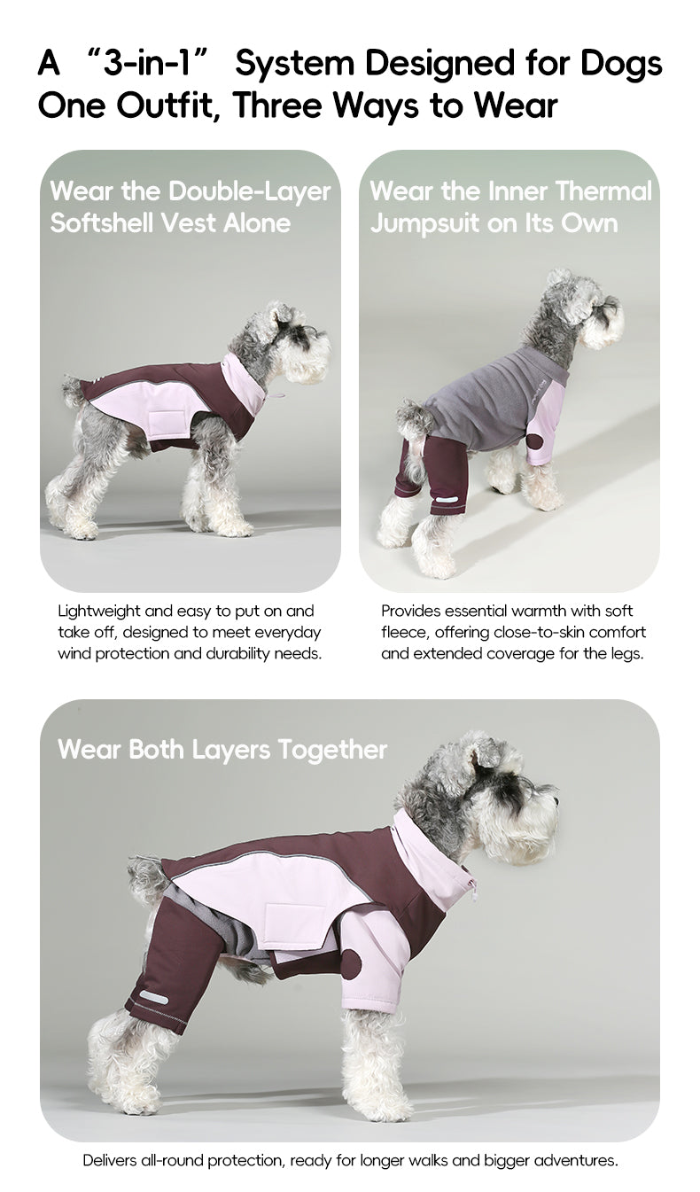 All-Weather 3-in-1 Softshell Pet Jacket