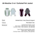 All-Weather 3-in-1 Softshell Pet Jacket